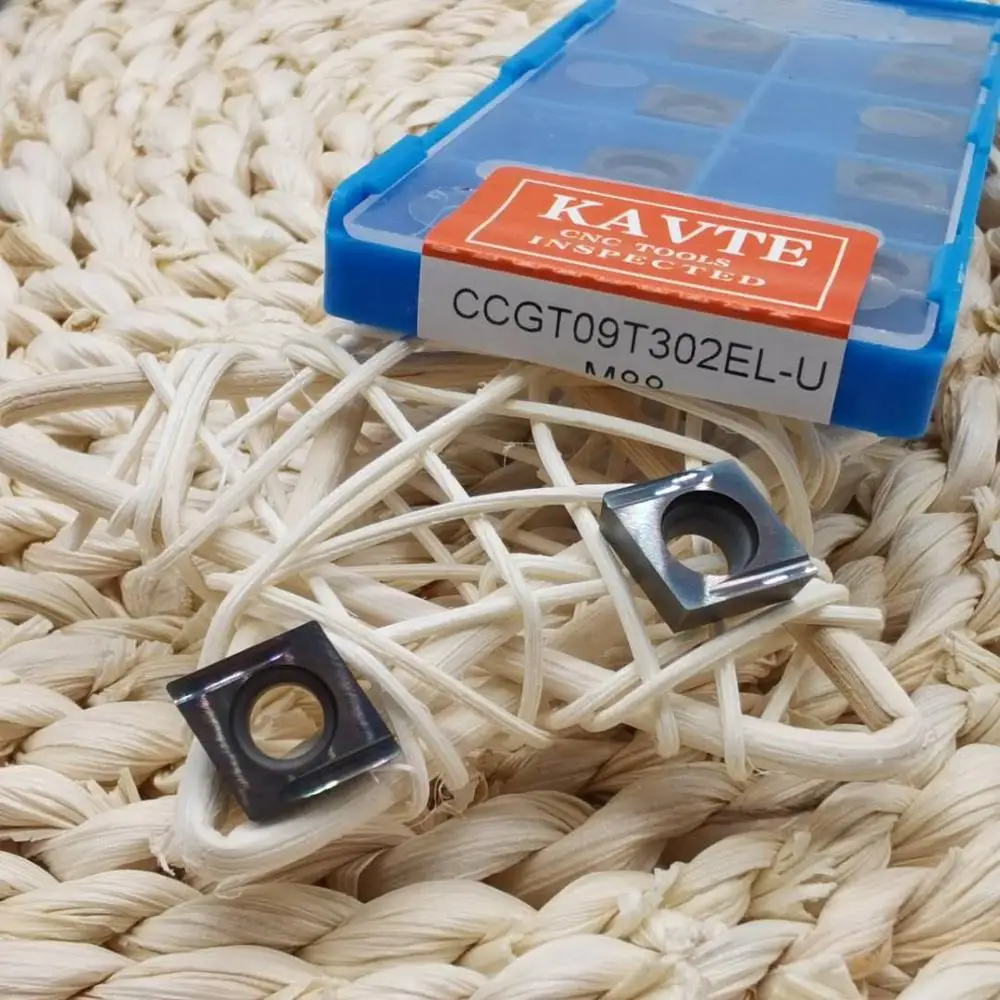 KAVTE 10Pc CCGT060202 CCGT060204 CCGT09T302 CCGT09T304 ER-U EL-U, 다채로운 코팅, 고품질 카바이드 삽입, 스테인레스 스틸