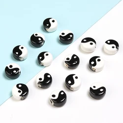 20Pcs/Lot Ceramic Beads Tai Chi Design Handmade Porcelain Beads DIY Jewelry Woven Bracelet Making