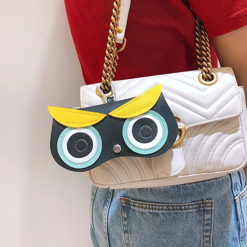 2021 INS Women PU Leather Cute Cartoon Eye Glasses Bag Glasses Case Storage Protection Sun Glasses Box Portable Eyewear Pouch