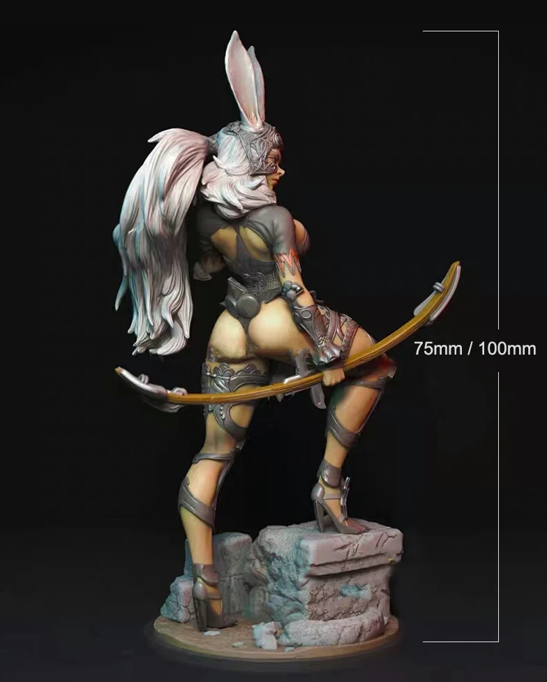 1/24 75mm 1/18 100mm Resin Model Kits Rabbit Girl Warrior Unpainted No Color RW-290