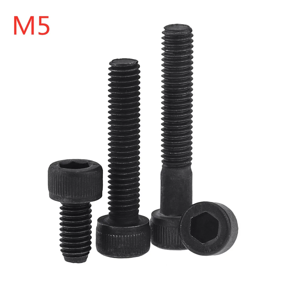 5PCS M5x8-60 10 20 30 40 50 DIN912 Grade 12.9 Allen Socket Head Screw Hexagon Socket Head Cap Screws Hex Socket Screw M5*8 M5*20