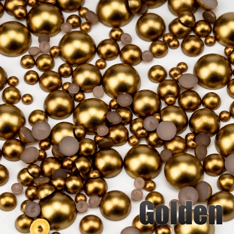VDD 200g Großhandel, gemischte Größen 3-10mm, mehrfarbige ABS-Imitationsperlen, halbrunde Flachrückperlen für DIY-Handwerk, Nagelkunst-Dekorationen – Detail 21