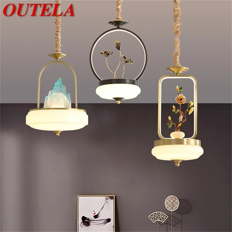 

OUTELA New Pendant Light Modern Creative Brass Lamp Fixtures LED Decorative For Home Stairs Dining Room