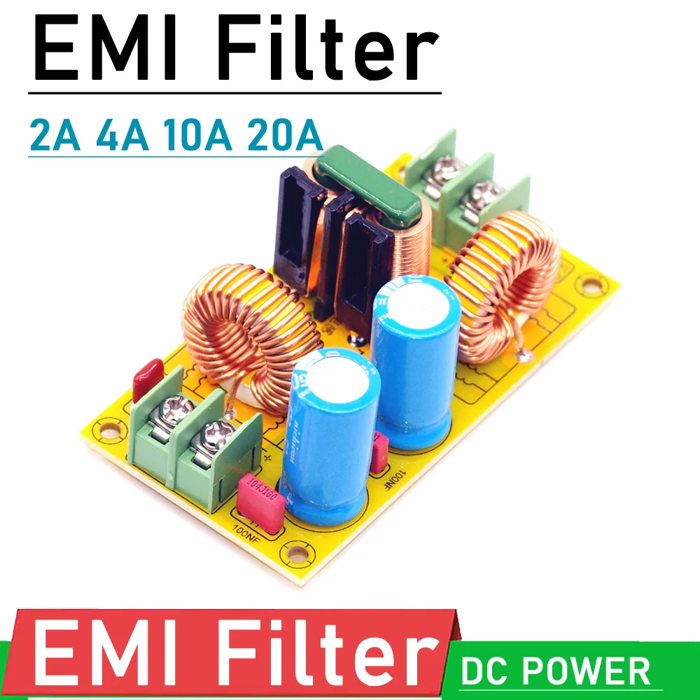 Filtro DC LC filtro di interferenza elettromagnetica EMI 2A 4A 10A 20A EMC FCC filtraggio di potenza ad alta frequenza F/ 12V 24V auto