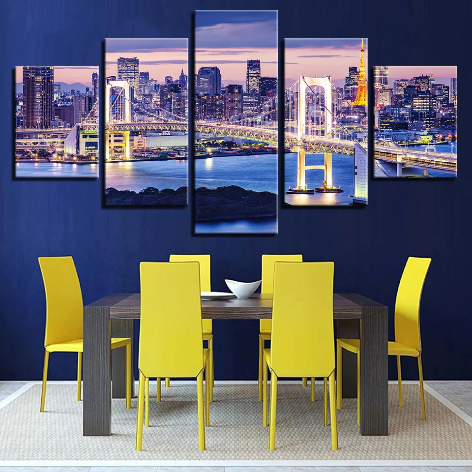 

Wall Art 5 of The City of Sydney Night View Home Painting Modular Pictures, Canvas Decor, Modern HD Printed Posters, Living Room