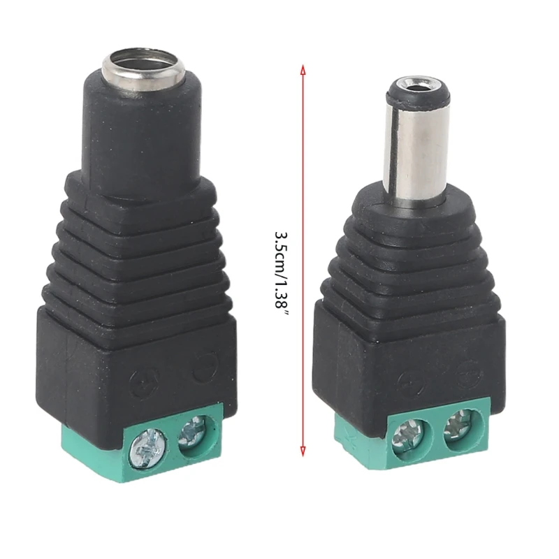 12V męski + żeński 2.1x5.5MM DC Power wtyczka Jack złącze adaptera do kamera telewizji przemysłowej kabel koniec drutu wtyczka Adapter T21A