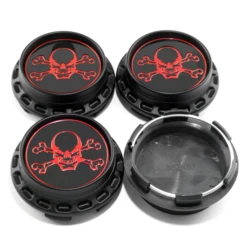 4pcs 67mm 62mm Skull Refits Wheel Center Hub Caps For C-307-1 CAP 655 LG1309-79 Rim Cover Universal Car Accessroies Chrome Black