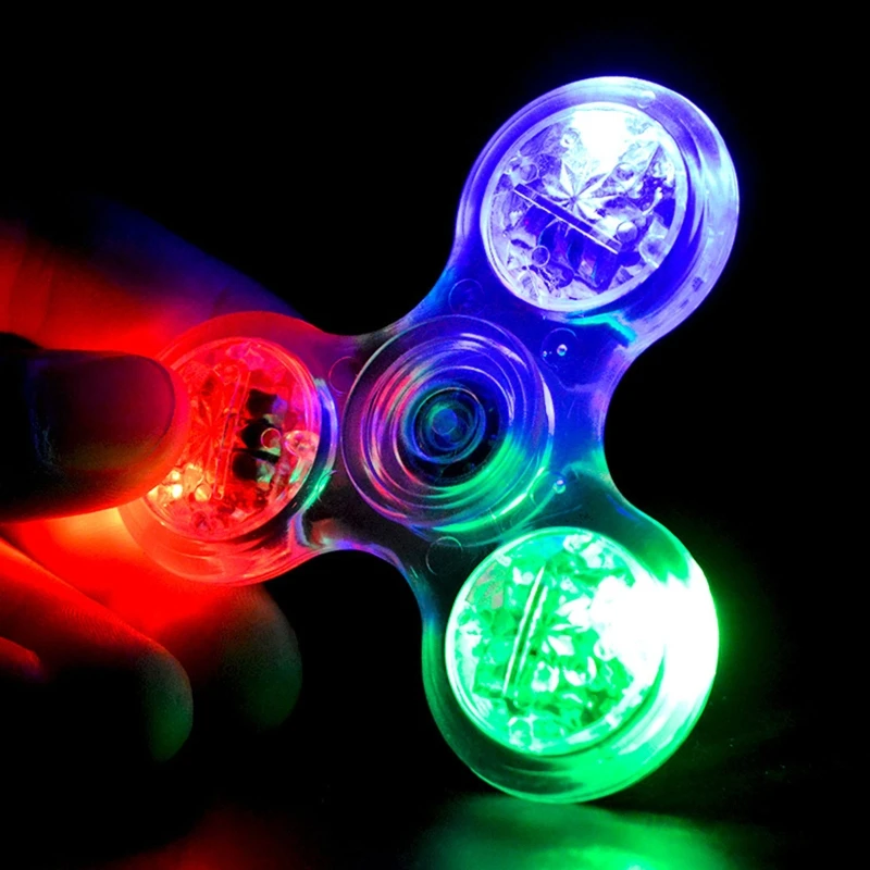 Fidget Spinner à lumière LED, jouet Fidget Spinner arc-en-ciel pour enfants et adultes