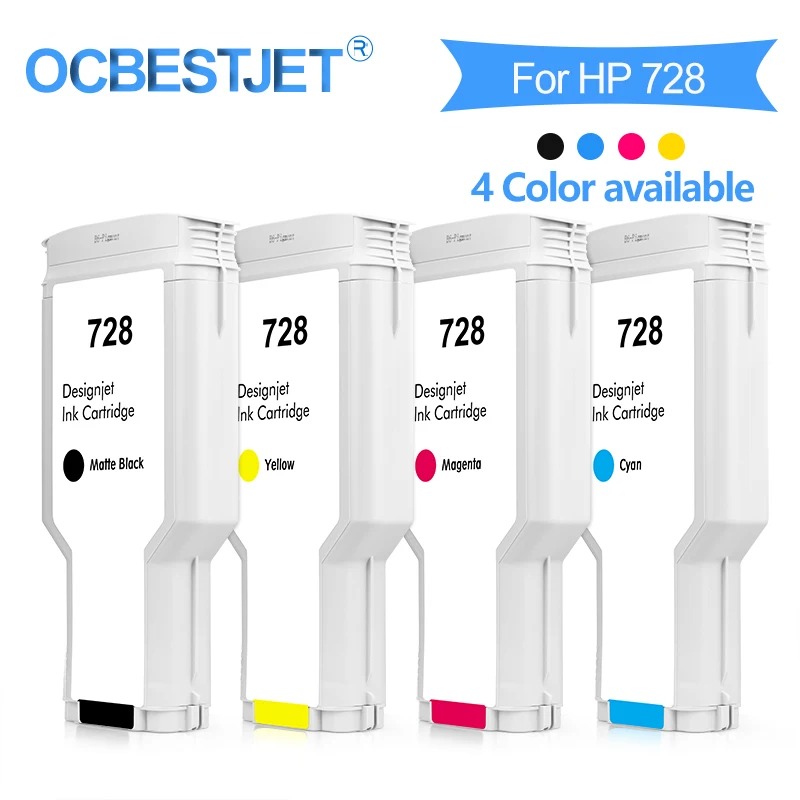 OCBESTJET For HP 728 Compatible Ink Cartridge For HP Designjet T730 T830 Printer (4 color 130ML and 300ML available)