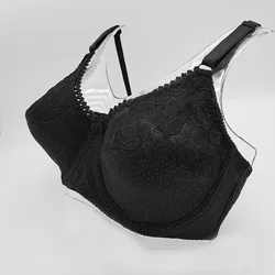 Sexy Dot Lace Floral Embroidery Women Bra French Fashion Plus Size Cotton Bralette Push Up Intimates Lingerie Woman Clothes C22