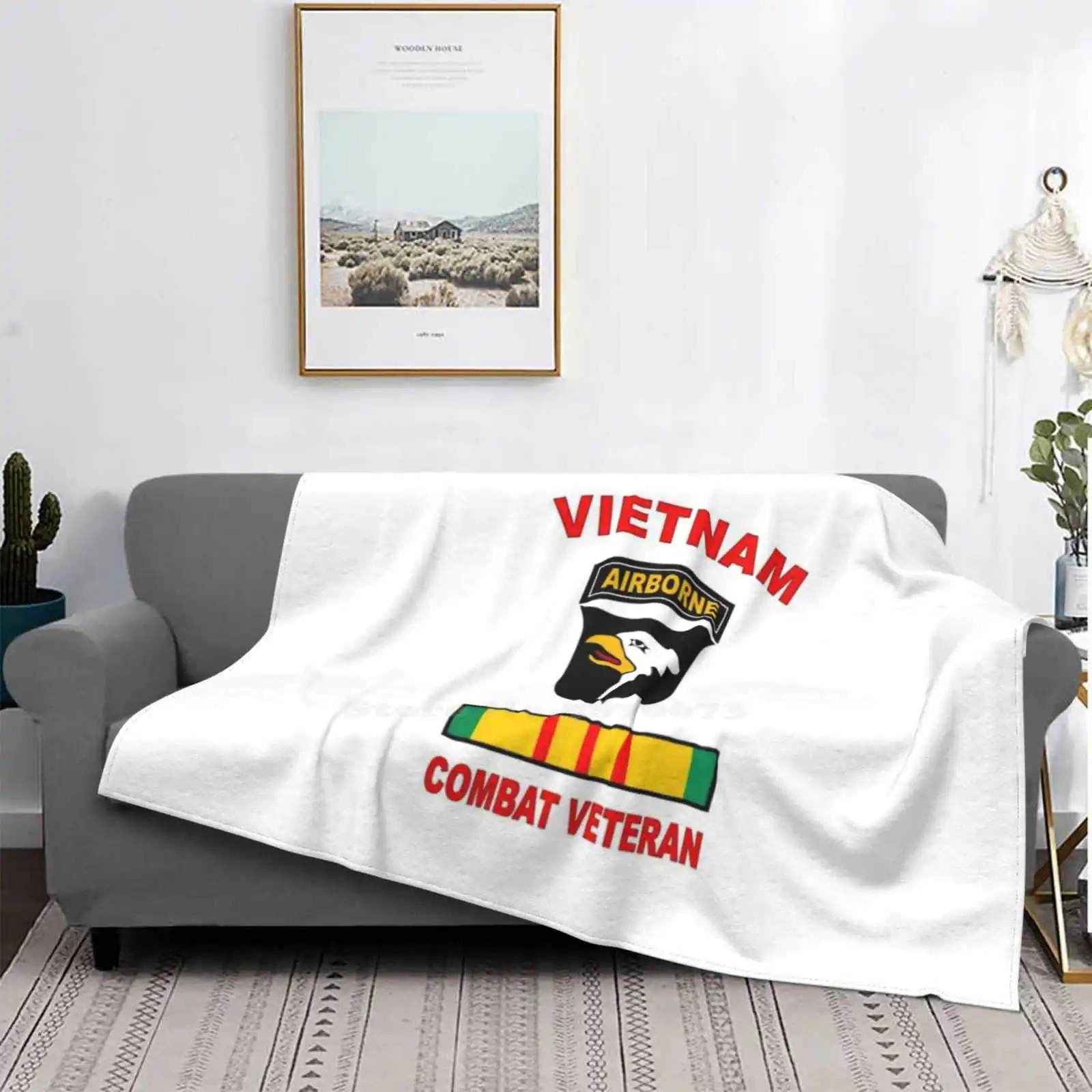 101st Airborne Division Vietnam Veteran Creative Design Light Thin Soft Flannel Blanket 101st Airborne Division 101st Air