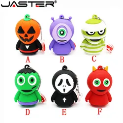 JASTER Horrific ghost USB Flash Drive Pen drive cartoon U disk memory stick pendrive 8GB 16GB 32GB 64GB cool Halloween gifts