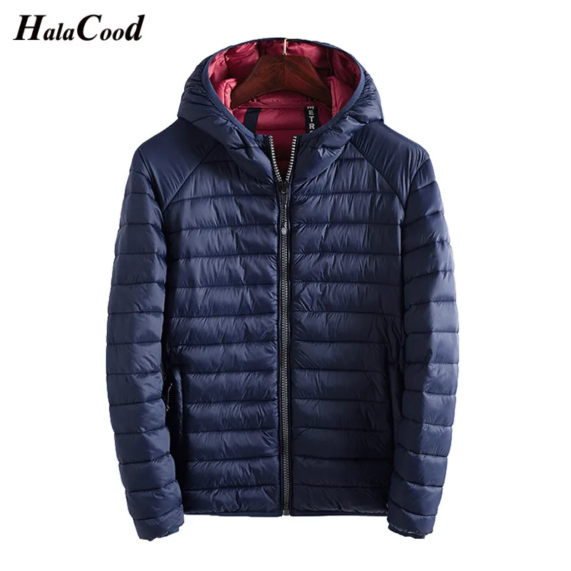 

HALACOOD Brand Winter Men Parkas Coat New Men's Casual Fashion Parkas Male Simple Solid Color Hooded Parka Jackets Clothing 4XL