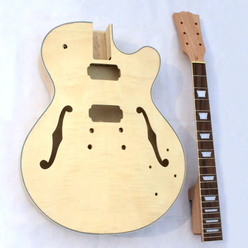 PROJECT SEMI HOLLOW DIY ELECTRIC GUITAR KIT WITH ALL ACCESSORIES BY CNC