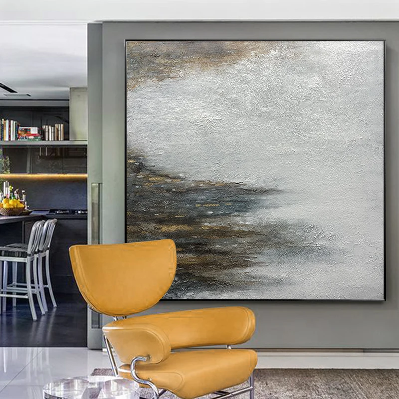 

Pure hand-painted Oil Painting Decorative Painting Modern Scandinavian Style Rear Light Luxury Large Living Room Mural Paintings