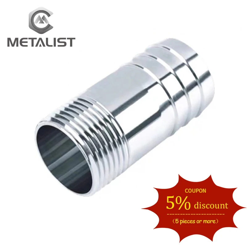 

METALIST DN65/DN80 BSPT Male Thread & Fit Hose Barb SS304 Pipe Fitting Hosetail Connector For Water Gas Oil