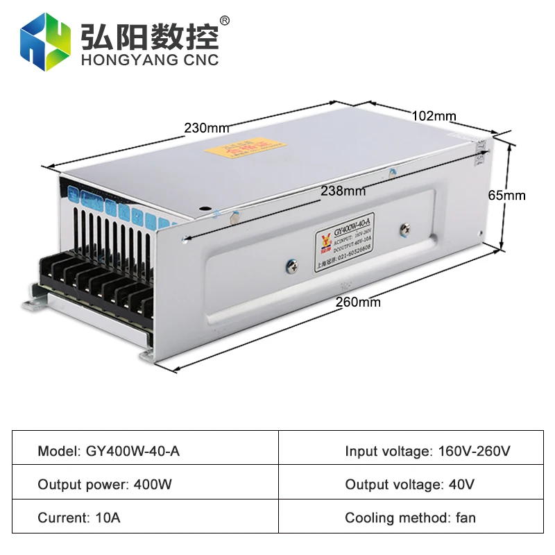 Imagem -02 - Fonte de Alimentação de Comutação 40v 10a 400w Adaptador de Energia Cnc Máquina Gravura Unidade Controle Fonte Alimentação Gy400w40-a