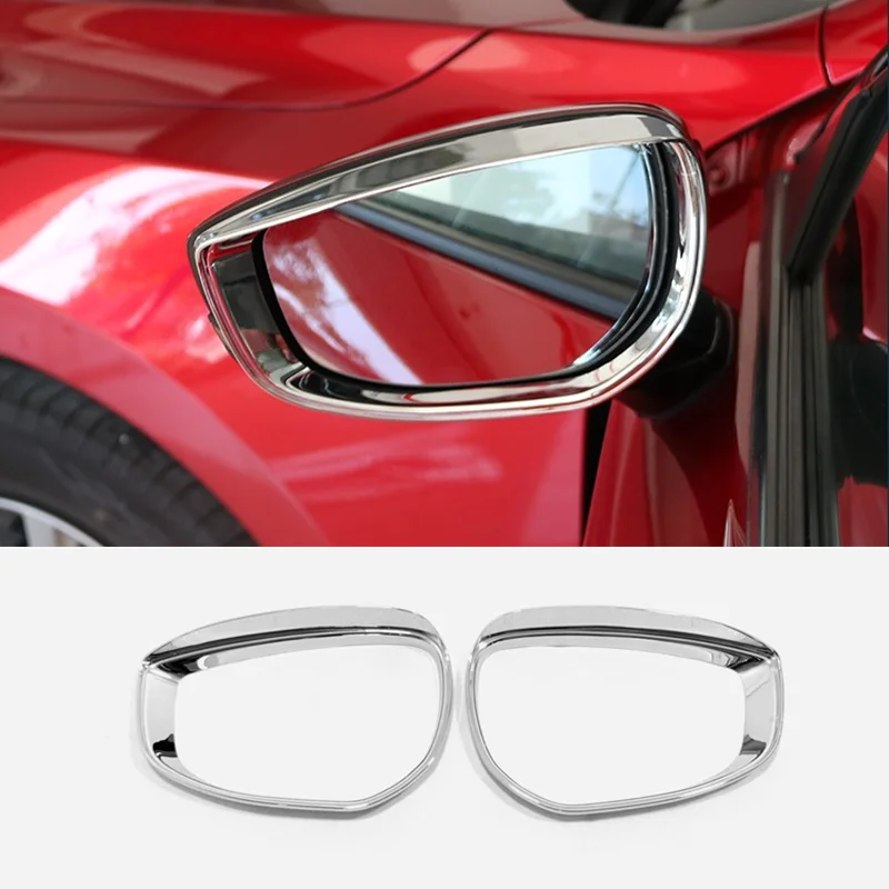 

ABS Chrome For Mazda 3 Accessories Car Side Door Rearview Mirror Rain Eyebrow Cover Trim Sticker Shell Car Styling fit 2019 2020