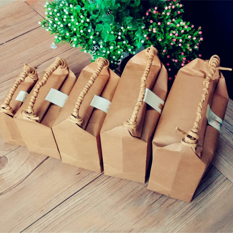 StoBag 10pcs Kraft/Red Handbags basket Candy Biscuit Chocolate Packaging Box DIY Handmade Baby Show Party Wedding Gift Supplies