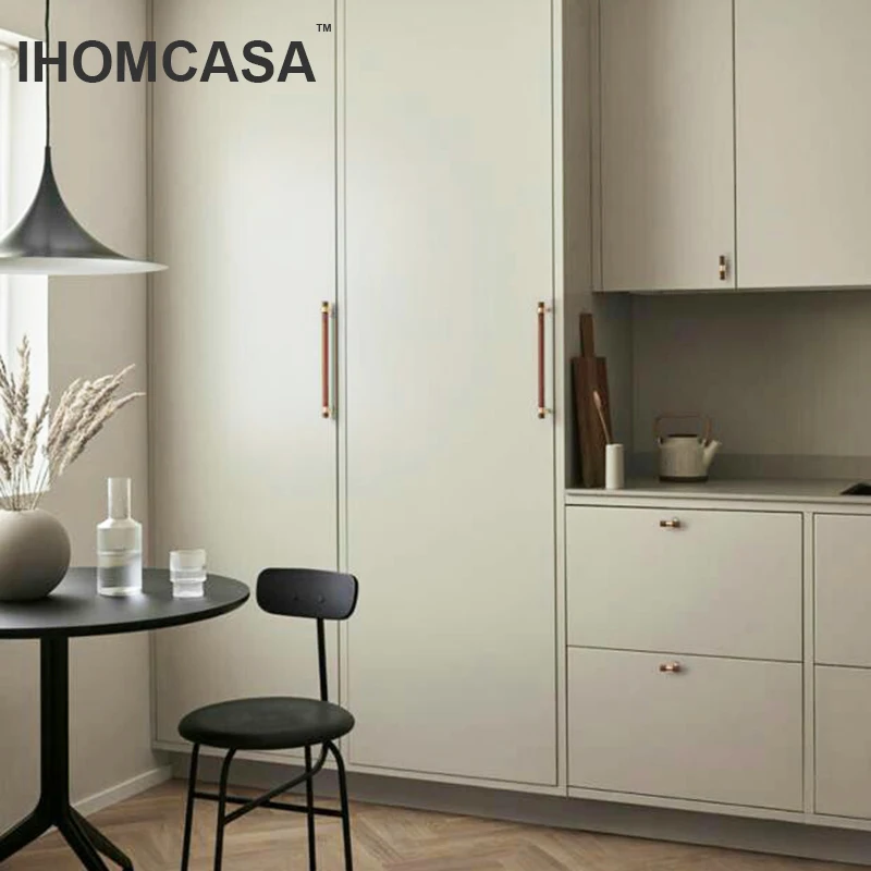 IHOMCASA-tiradores de latón para muebles, pomos de madera de nogal negro, estilo nórdico, armario, tocador, caja de zapatos, cajón