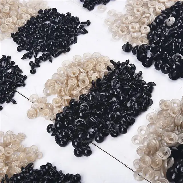 100 sztuk 5-8mm gałka oczna lalki akcesoria czarne plastikowe pluszowe oczy bezpieczeństwa Amigurumi dla zabawek 5mm 8mm DIY zabawna zabawka oczy zwierząt