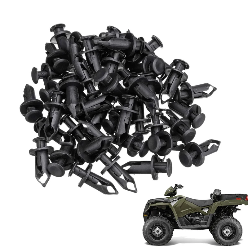 Lot de 100 pièces de rivets de corps de garde-boue de 8mm, trou de fixation, goupille de poussée, en plastique ABS pour Polaris Sportsman ranger RZR