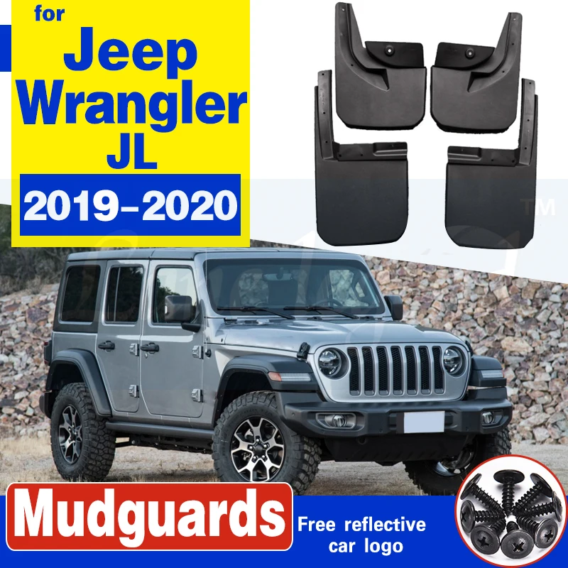 Car Mudguards for Jeep Wrangler JL 2019-2020 Car Fender Mudflaps Front Rear Splash Guards Mud Flaps Soft plastic Accessories