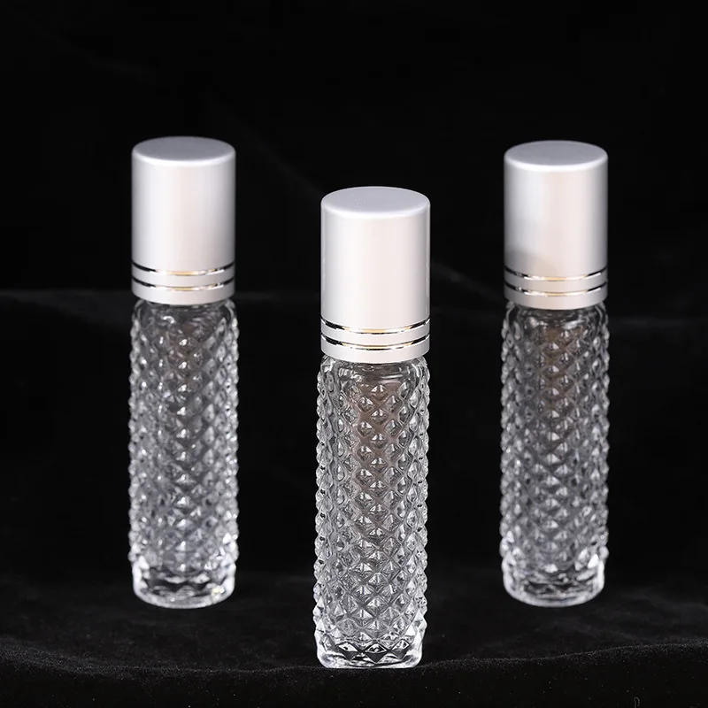 10ml Glas Roller Flaschen Für Ätherische Öle Mit Roller Ball Leere Nachfüllbare Klare Flasche dicht Massage Rolle auf Container