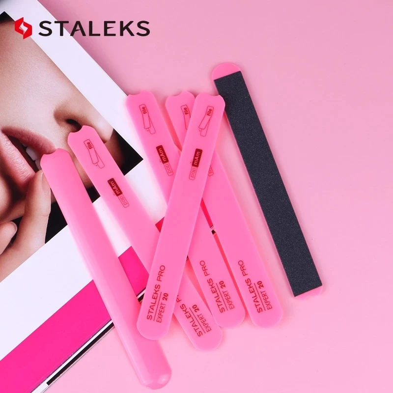1 szt. STALEKS EXPERT 20 różowy silikonowy dwustronny pilnik do paznokci Pedicure Manicure paski do polerowania paznokci używane z papierem ściernym — zdjęcie 4