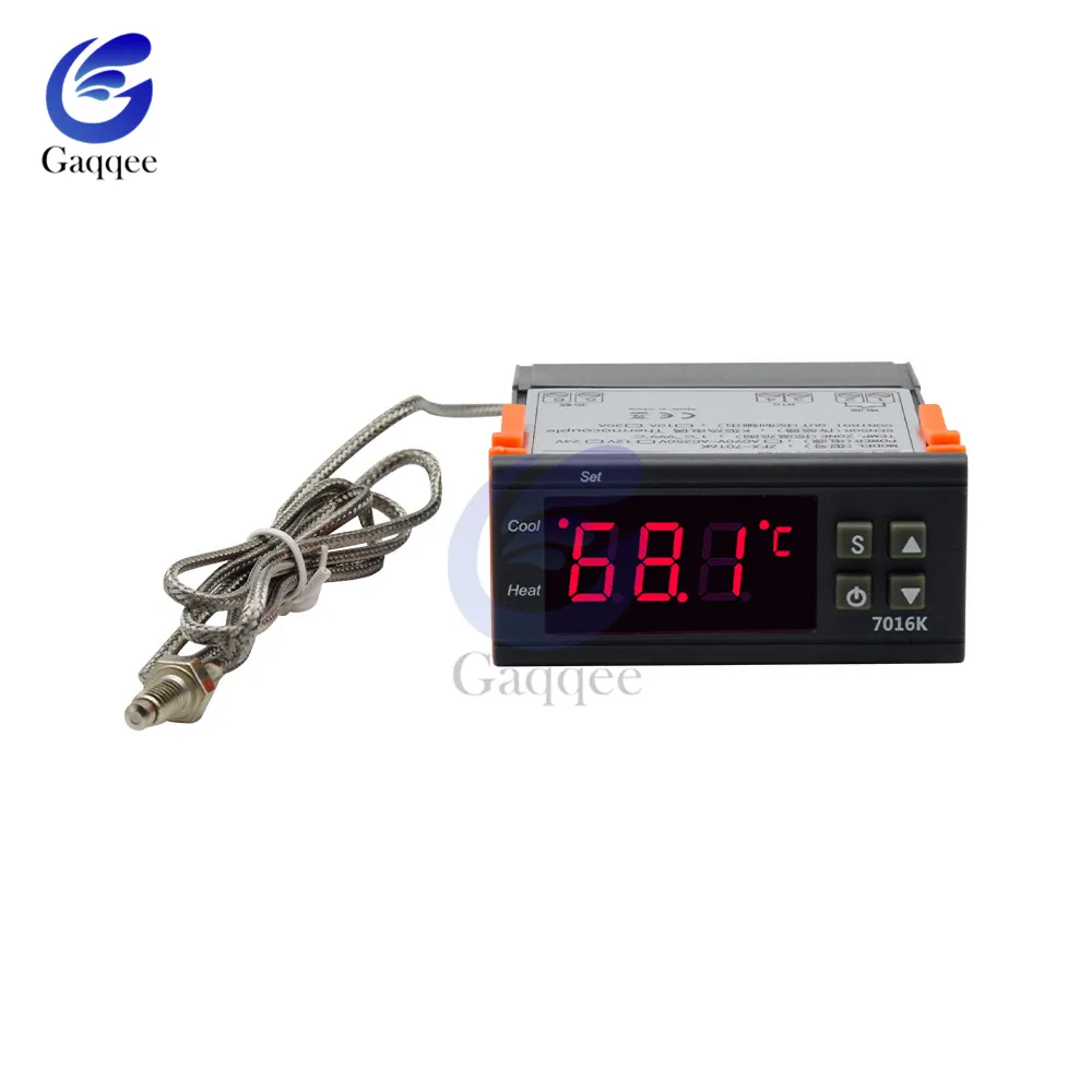 ZFX-7016K Digital Temperature Controller Thermostat Switch Thermometer 12/24/220V Thermoregulator K-type Thermocouple Sensor