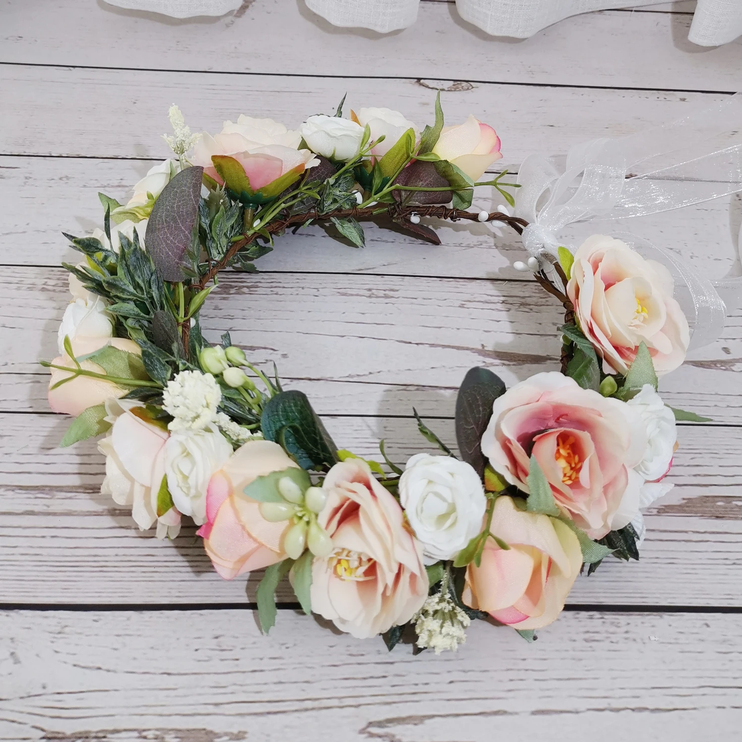 

6pcs Women Wedding Rose Flower Crown Festival Headband Hair Accessories Headdress Girls' Floral Garlands Bridal Flower Headwear