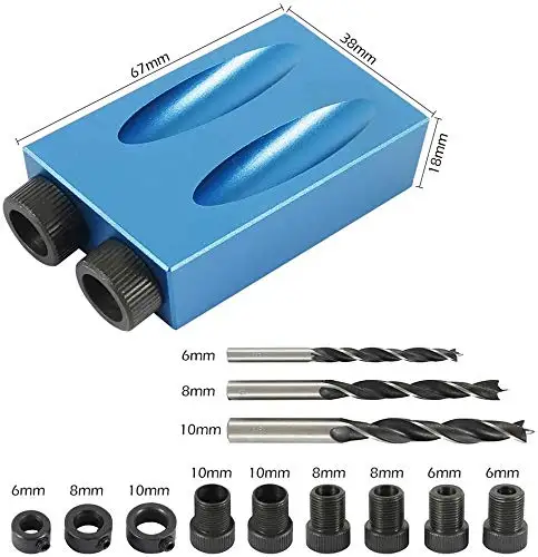 15 Cái/bộ 15 Độ Túi Khoan Lỗ Jig Bộ Góc Xiên Khoét Lỗ Hướng Dẫn Bộ 4Inch F Kẹp Định Vị thiết Bị Định Vị Công Cụ