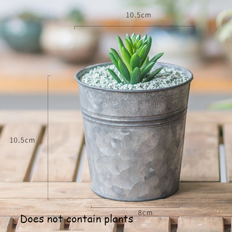 5pcs retro tin succulent flower pots iron buckets dried flowers fresh flowers garden production Grow Box Fall Resistant Tray