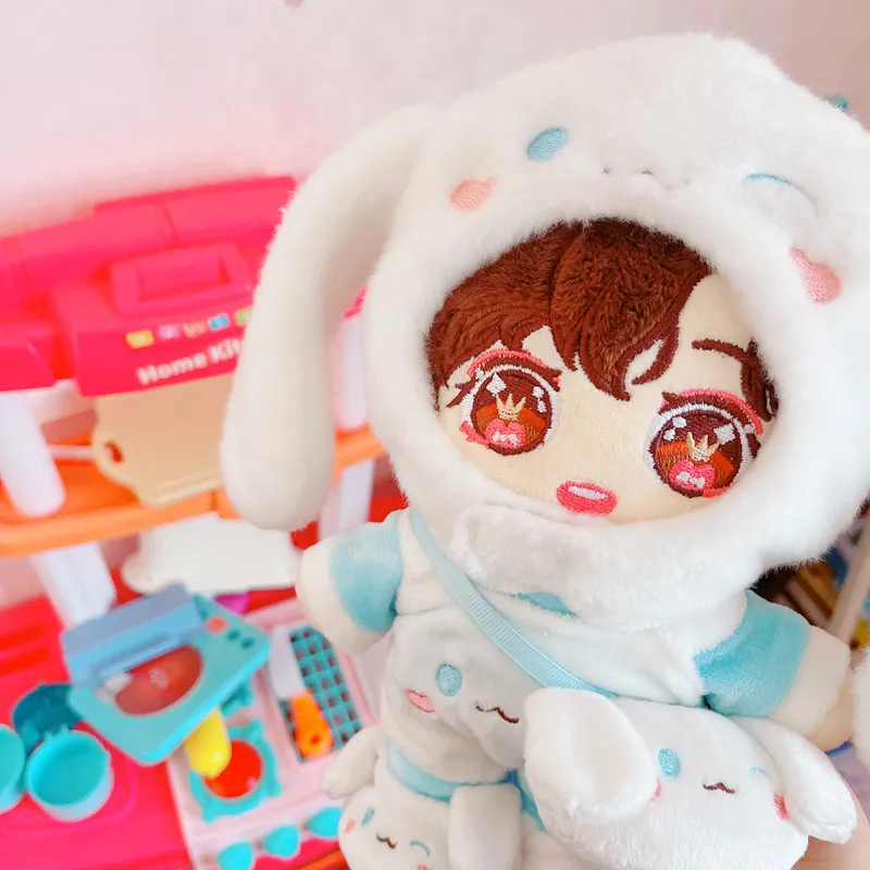 5pcs/set 20cm EXO Baby Doll Clothes Plush Doll's Clothes Lovely Dog Hat Toy Dolls Accessories for Korea Kpop EXO idol Dolls