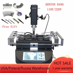 Honton Bga Rework Machine R490 Solder Soldering Station Welding with Brush Scraper Glove Wick Tweezers Reballing Stencils