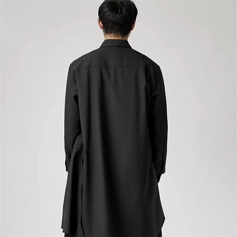 Mannen Nieuwe Klassieke Persoonlijkheid Gecontracteerd In De Lange Dark Asymmetrie Onregelmatige Casual Losse Grote Maat Shirt