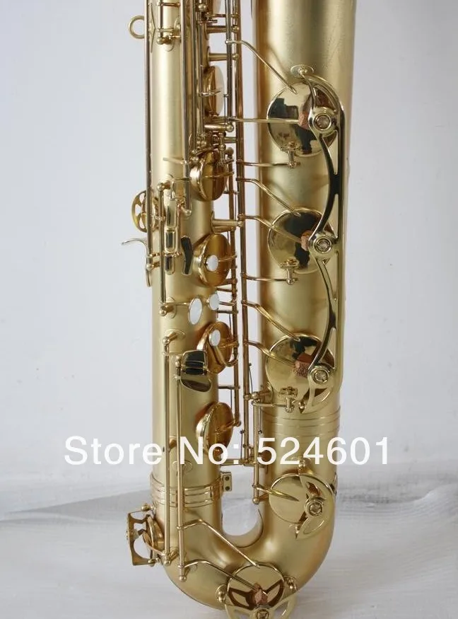 Nieuwe Collectie Merkloze E Platte Baritonsaxofoon Messing Mat Goud Bariton Oppervlak Sax Goudlak Saxofoon met Accessoires