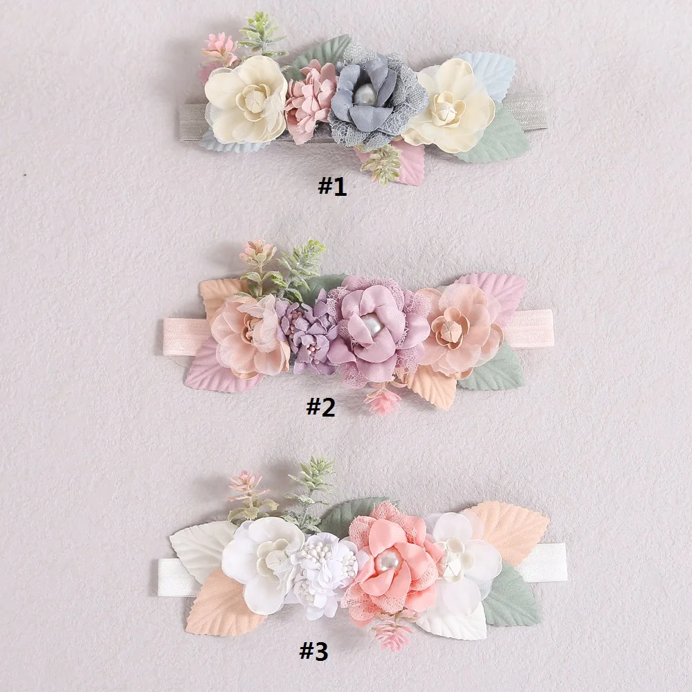 Fashion Florals Headband Newborn Baby Elastic Princess Hairbands Child Kids Hair Accessories Photography Prop Infant Headwear