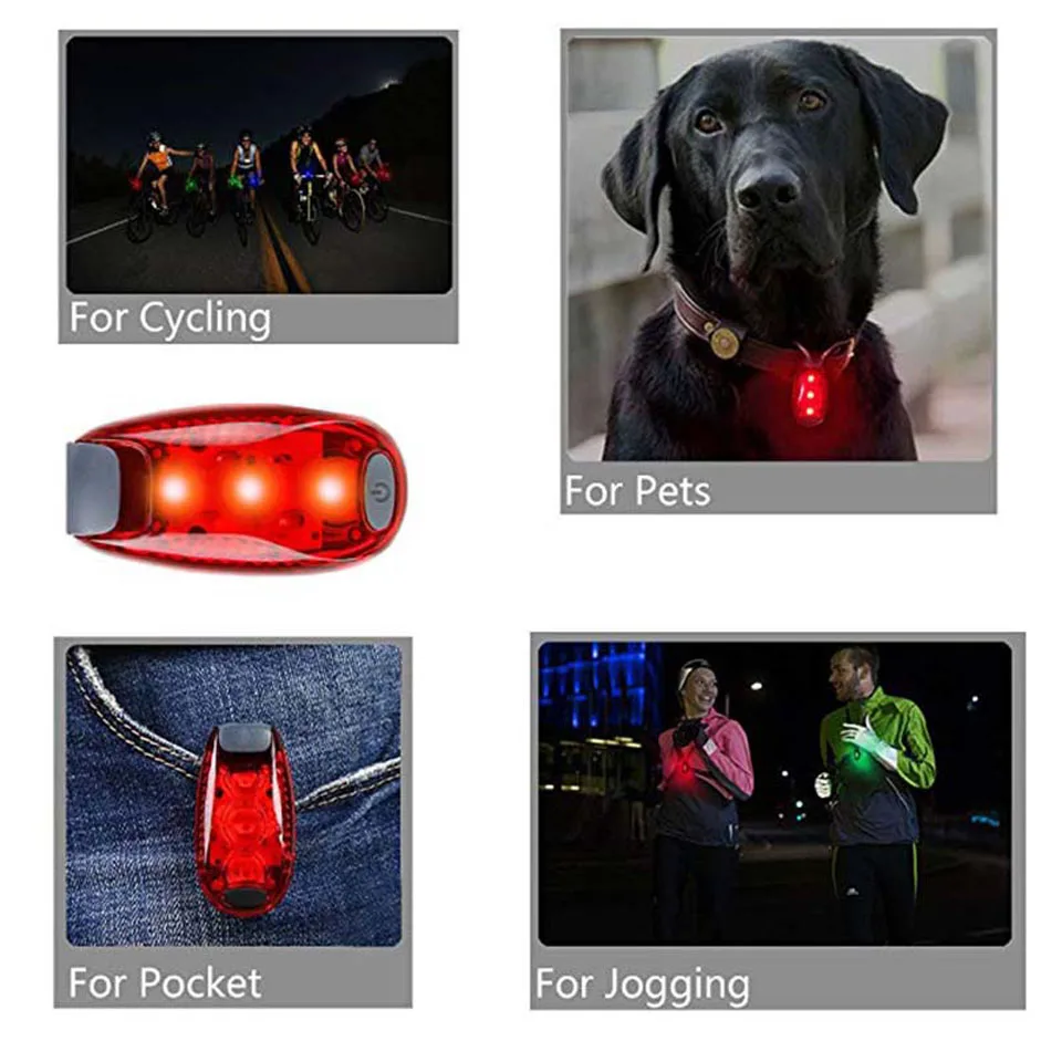 LED Safety Cycling Lights Running Walking Bicycle Bike Light Runner Best Flashing Warning Lamp for Helmet Backpack