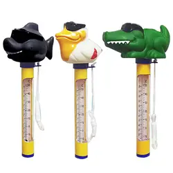 Summer Outdoor & Indoor Cartoon Swimming Pool Floating Thermometer Durable Thermometer With String For Spa Pools