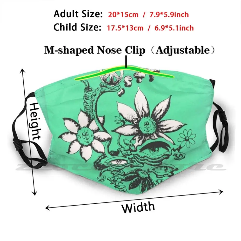 Talking Terps Custom Pattern Washable Filter Pm2.5 Adult Kids Mask G59 Ftp 666 Smoke Weed Blaze