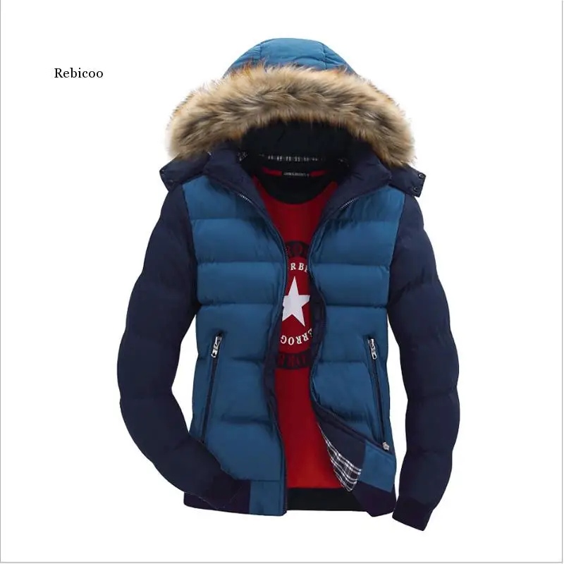 Mannen Winter Jas Hoed Afneembare Down Parka Casual Warme Dikke Jassen Mannelijke Fur Hooded Uitloper Warm Winddicht Jassen Slanke Overjas