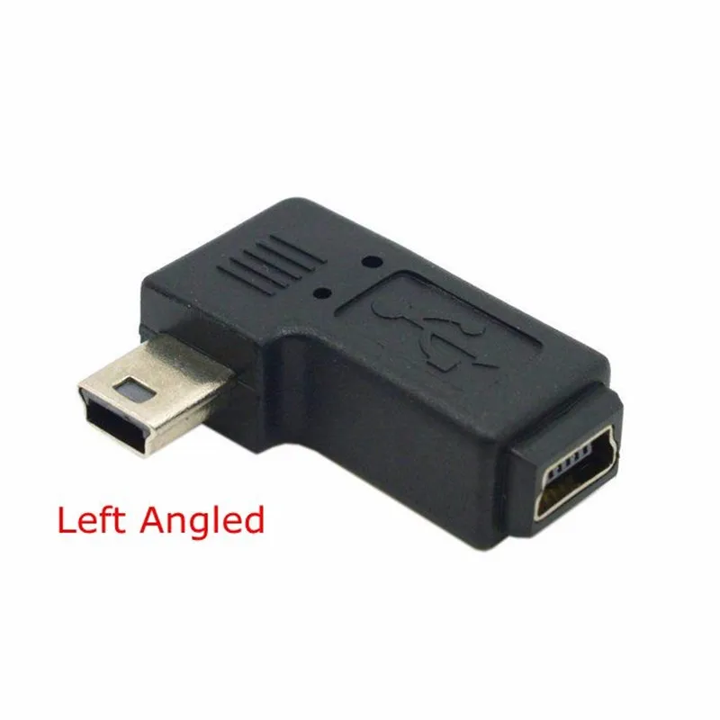 Mini USB 5 Pin Male to Female Extension Adapter 90 Degree Left & Right Angled Mini USB Connector Adaptor