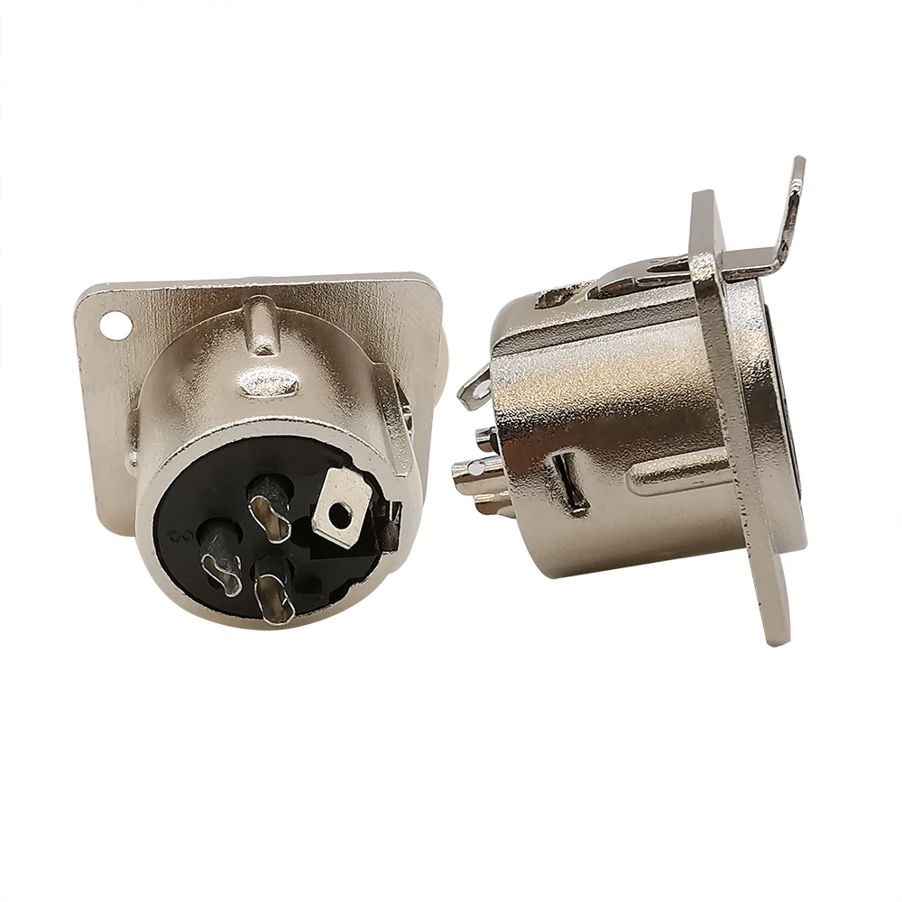 5/10 Stuks 3Pin Metalen XLR Socket Man Vrouw Panel Mount Chassis Socket Audio Microfoon Jack Plug Connector