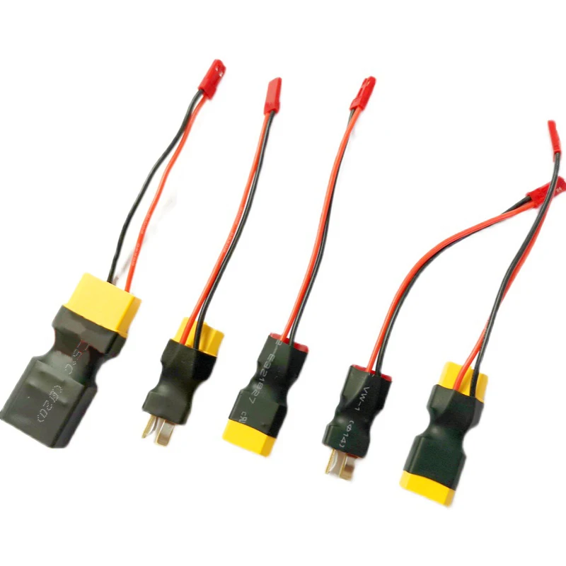 Modelo de barco de juguete XT60/XT90/T, adaptador de enchufe macho a hembra con conector JST, Cable de fuente de alimentación de cardán para Avión RC, 2 piezas