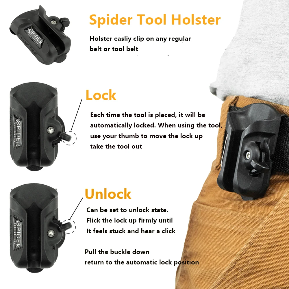 Spider Tool Holster- Hammer holster Set for Hammer, Wrench ect.