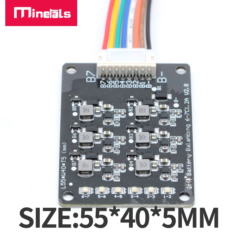 Placa equilibrada do pwb do li-íon lifepo4 1.2a do módulo 24v 7s com equilíbrio de wii do equalizador claro do diodo emissor de luz