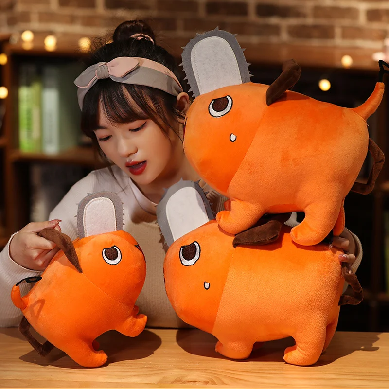 1pc 25/40cm Creative Chainsaw Man Dolls Plush Toy Cartoon Pochita Orange Dog Pillow Stuffed Soft Toy for Kids Birthday Gift