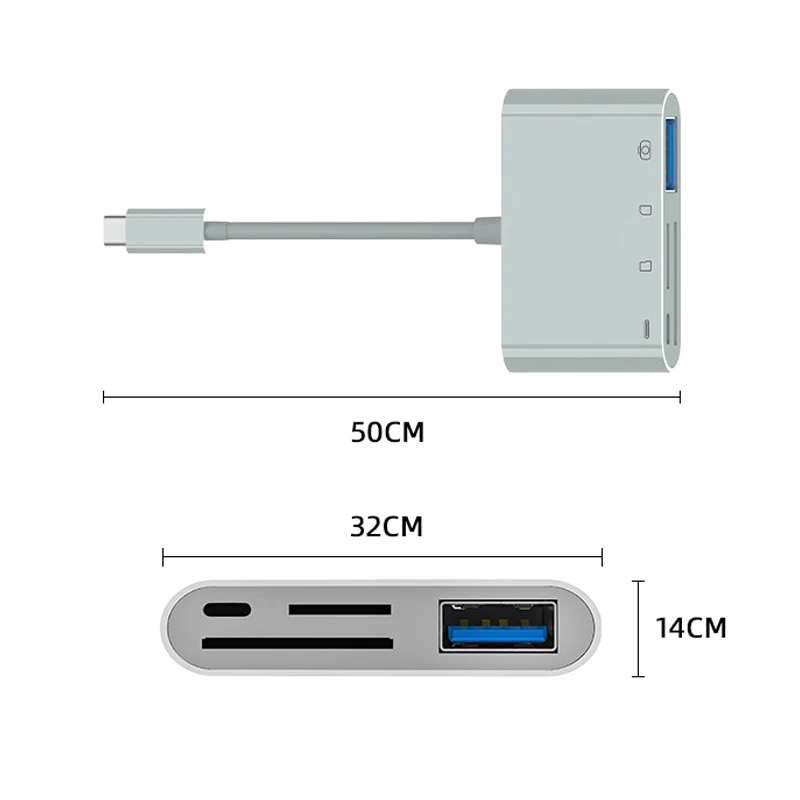 Uالتايلاندية C05 أربعة في واحد قارئ بطاقات متعددة الوظائف نوع C محطة الإرساء عالية السرعة 3.0 USB إلى TF SD محول الكل في واحد