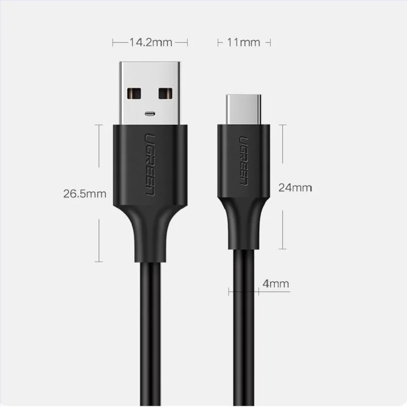 Ugreen USB 3.0 Cable 2.4A  USB C Cable Fast Charging USB Type-C Data Charger Cord Cable